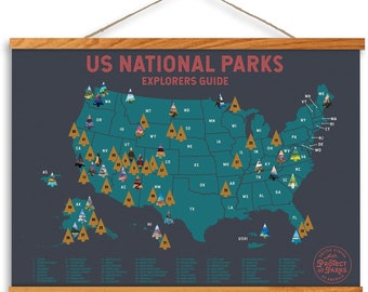 USA National Park Scratch Off Map - Scratch Off Travel Poster Reveals Images of All US National Parks - Great Map Gifts - Scratch Off Map