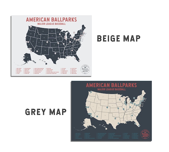 PRINTABLE MLB Ballparks Map And Checklist-baseball Stadiums