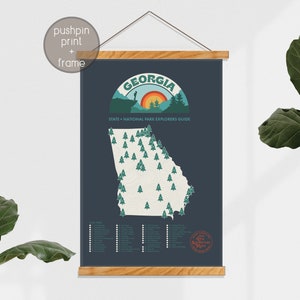 Georgia State Parks Poster, Gorgeous Map of Georgia Featuring National and State Parks,  Georgia Gift, Georgia State Map, 12 x 18”