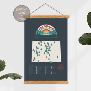 Colorado State Parks Poster, Gorgeous Map of Colorado Featuring National and State Parks,  Colorado Gift, Colorado State Map, 12 x 18”