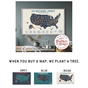 National Park Scratch Off Map - Scratch Off Travel Poster Reveals Images of All US National Parks - Great Map Gift for Dad