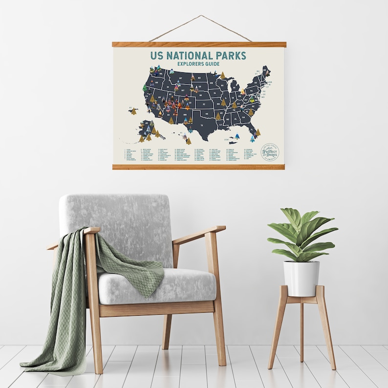 USA National Park Scratch Off Map Magnetic Frame Scratch Off Travel Poster Scratch Travel Map Explorer Map Great Christmas Gift image 5
