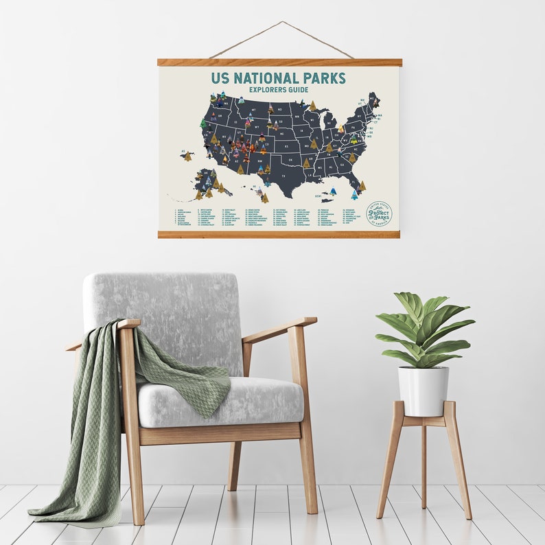 USA National Park Scratch off Map Frame Scratch Etsy