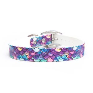 Mermaid Scales BioThane Pet Collars | Summer Waterproof Dog Collar | Tropical Dog Collar | Beach Dog Collar | Durable Dog Collar