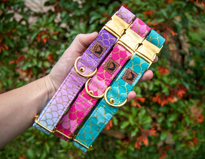 Mermaid Dog Collar Female Pet Collar Girly Dog Collar Etsy