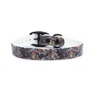Pirate BioThane® Pet Collar | Nautical Waterproof Dog Collar | Ocean Themed Print | Summer Beach Collar | Colorful Trendy Summer Collar Boy