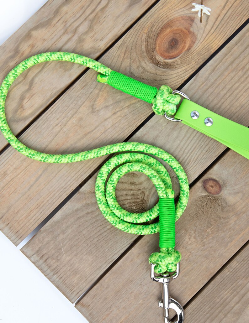 Lime Green MultiColor Rope Dog Leashes Solid Brass Dog Etsy