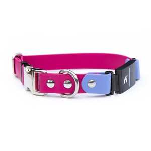Waterproof BioThane Dog Collar: Fi 3/3+ Compatible, Quick Release Buckle, Color Customizable, Inline Style