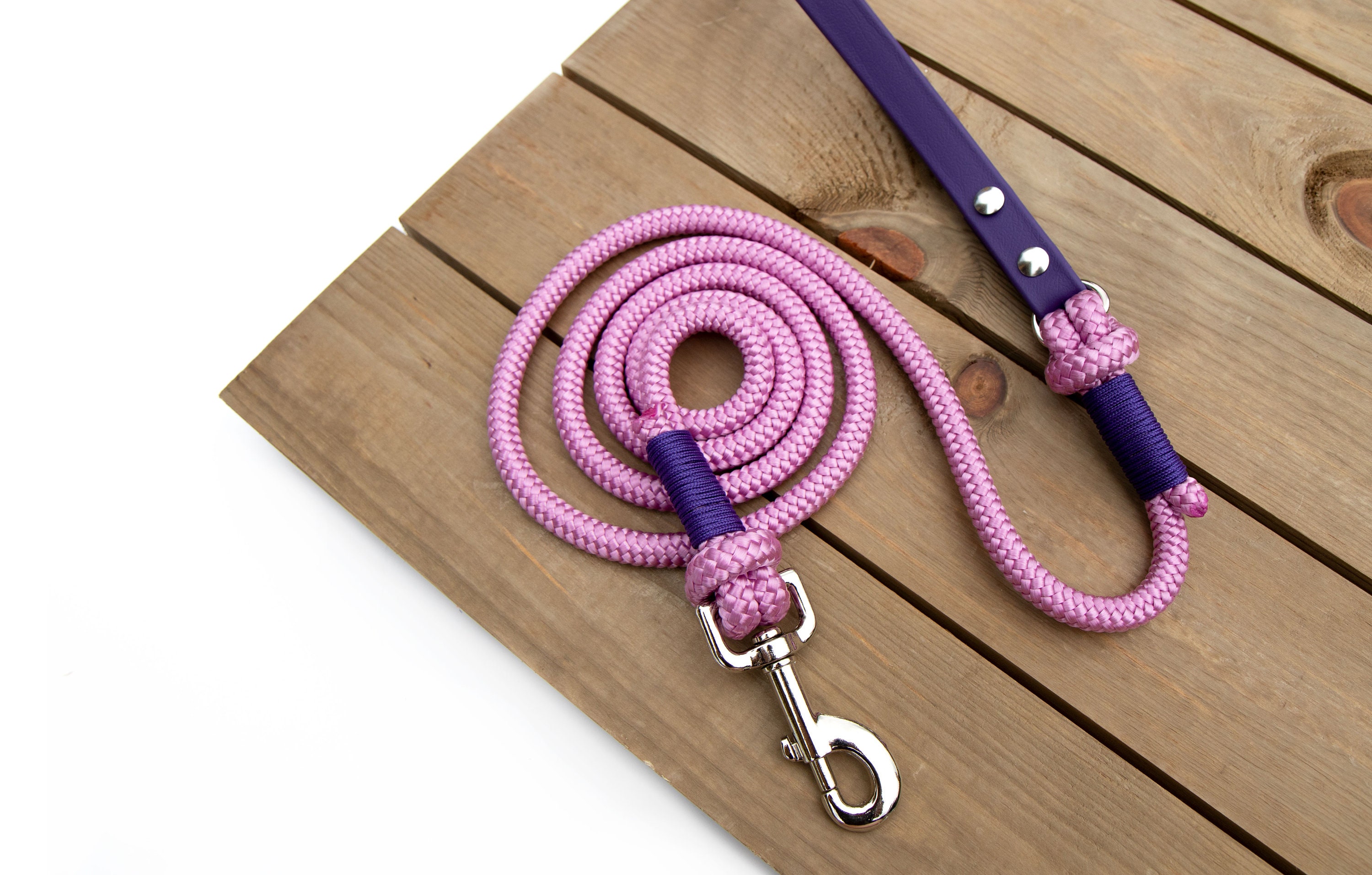 Lavender Rope Leash Customizable Paracord Dog Lead Purple Etsy