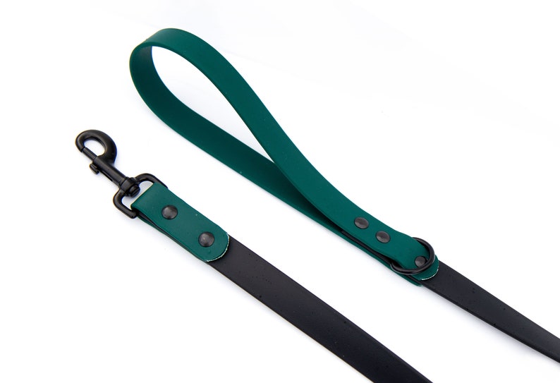 Hunter Green Twotoned Biothane Dog Leashes Waterproof Dog Etsy