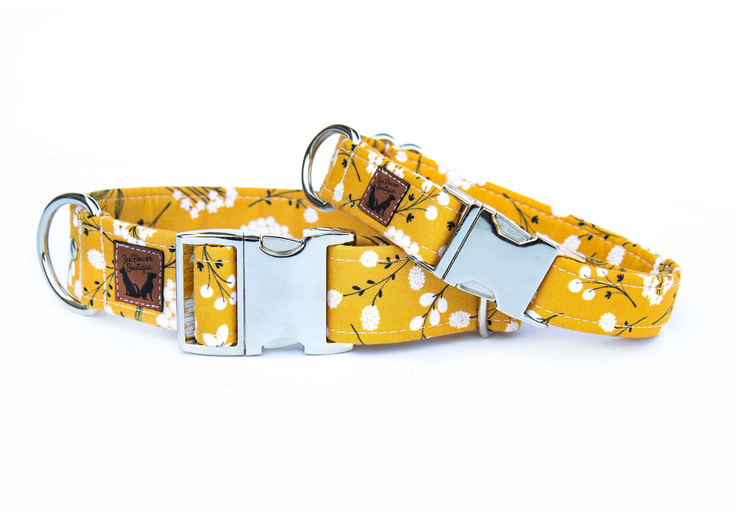 Yellow Dog Collar Fall Floral Dog Collar Girl Dog Collar Etsy