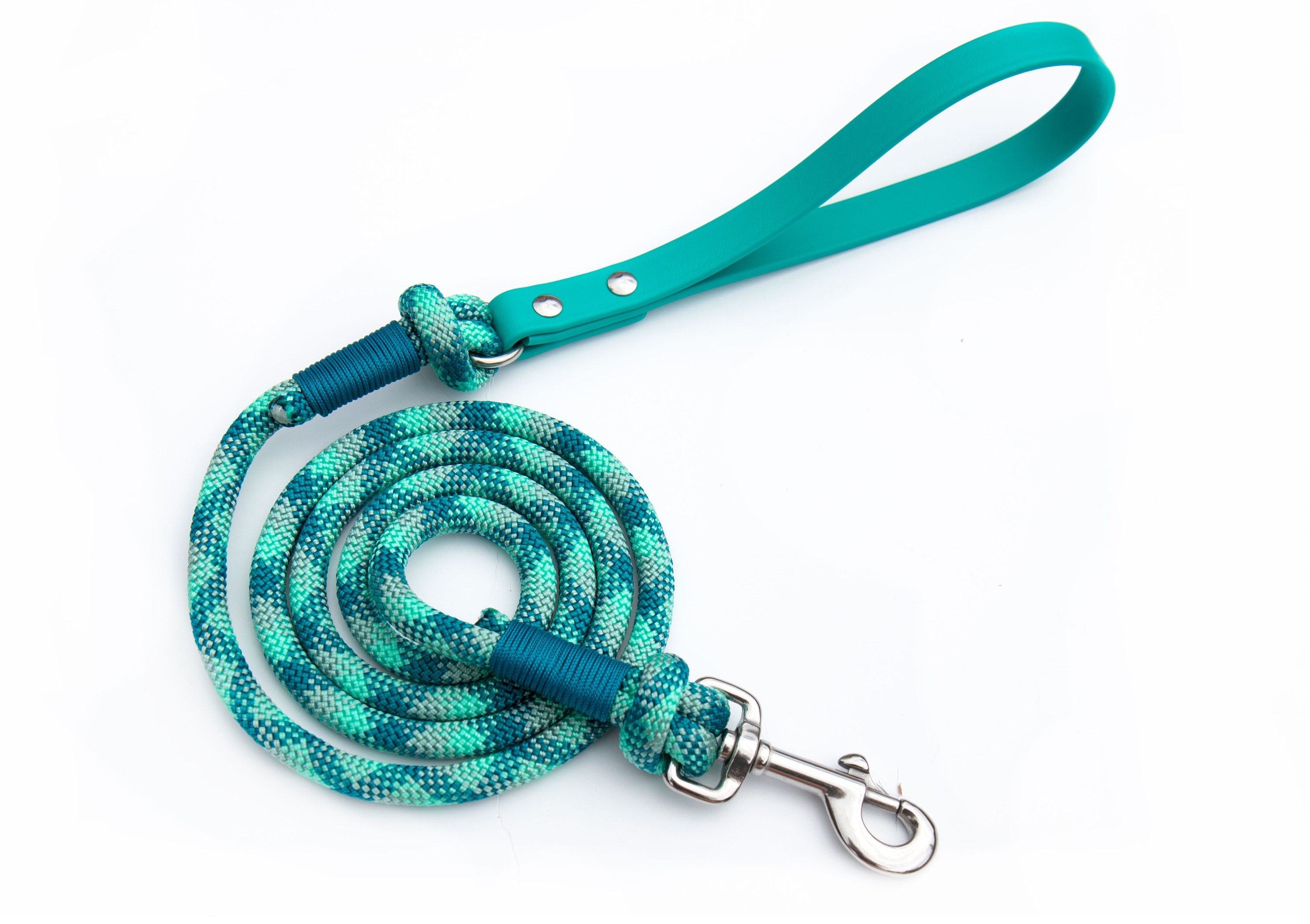 Teal Rope Leash Customizable Paracord Dog Lead BioThane Etsy