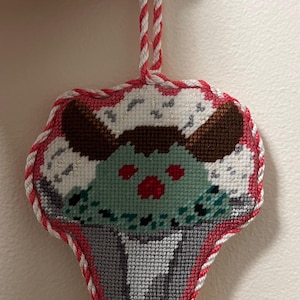 Irregular Shape Needlepoint Ornament Finished