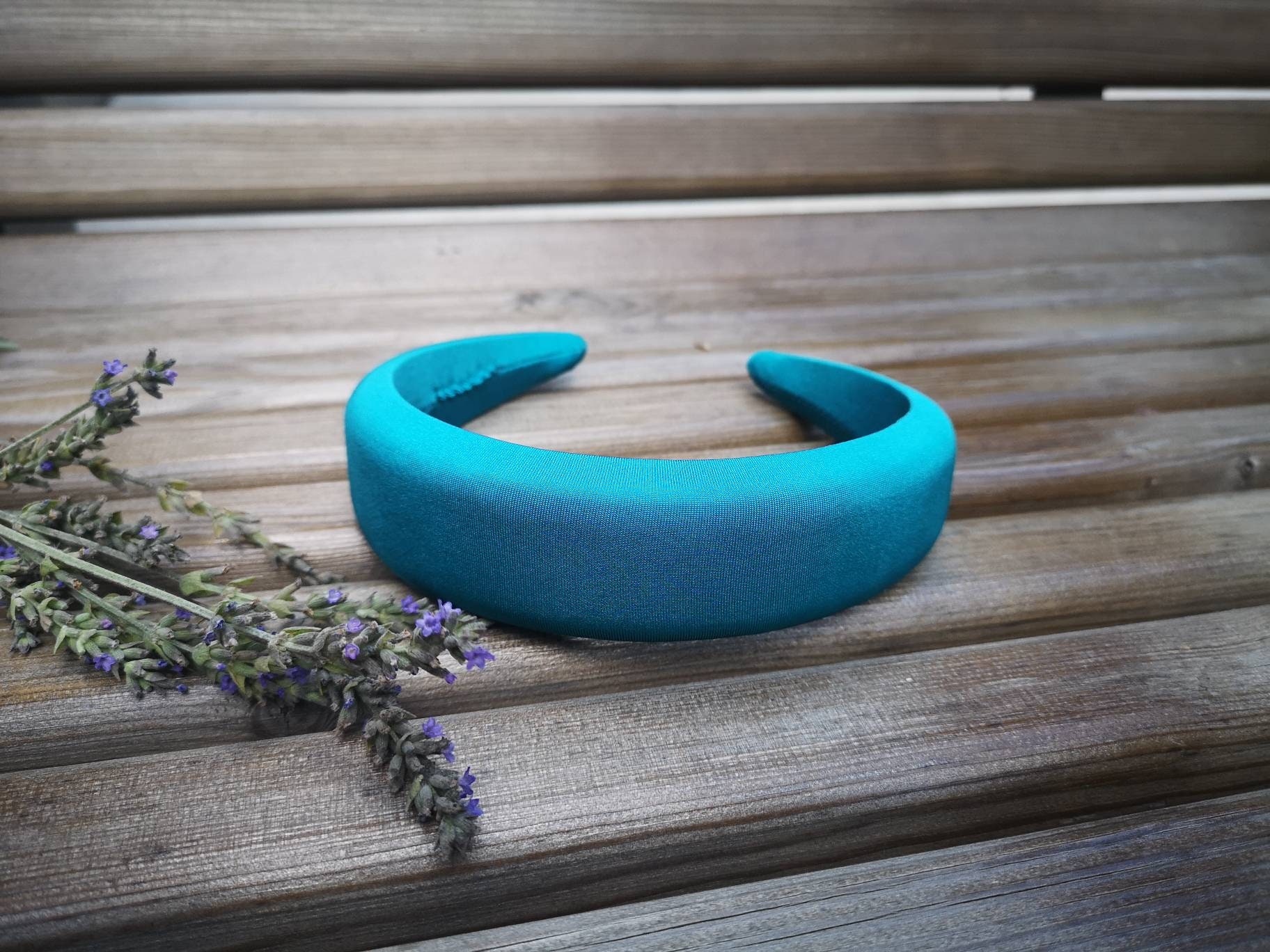 Teal Blue Padded Headband Turquoise Blue large Padded Women Etsy
