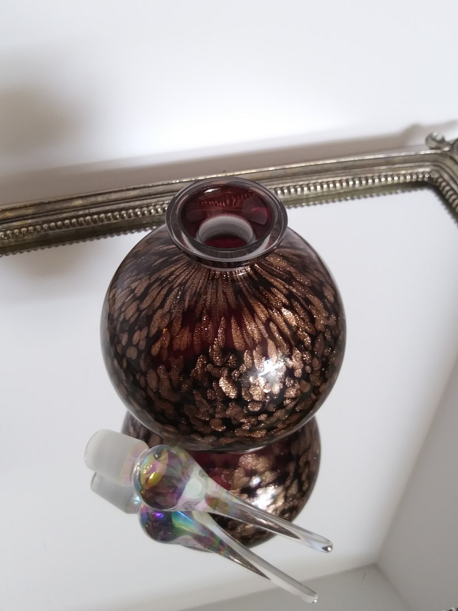 Vintage Rose Gold Sparkle Drip Perfume Bottle Etsy