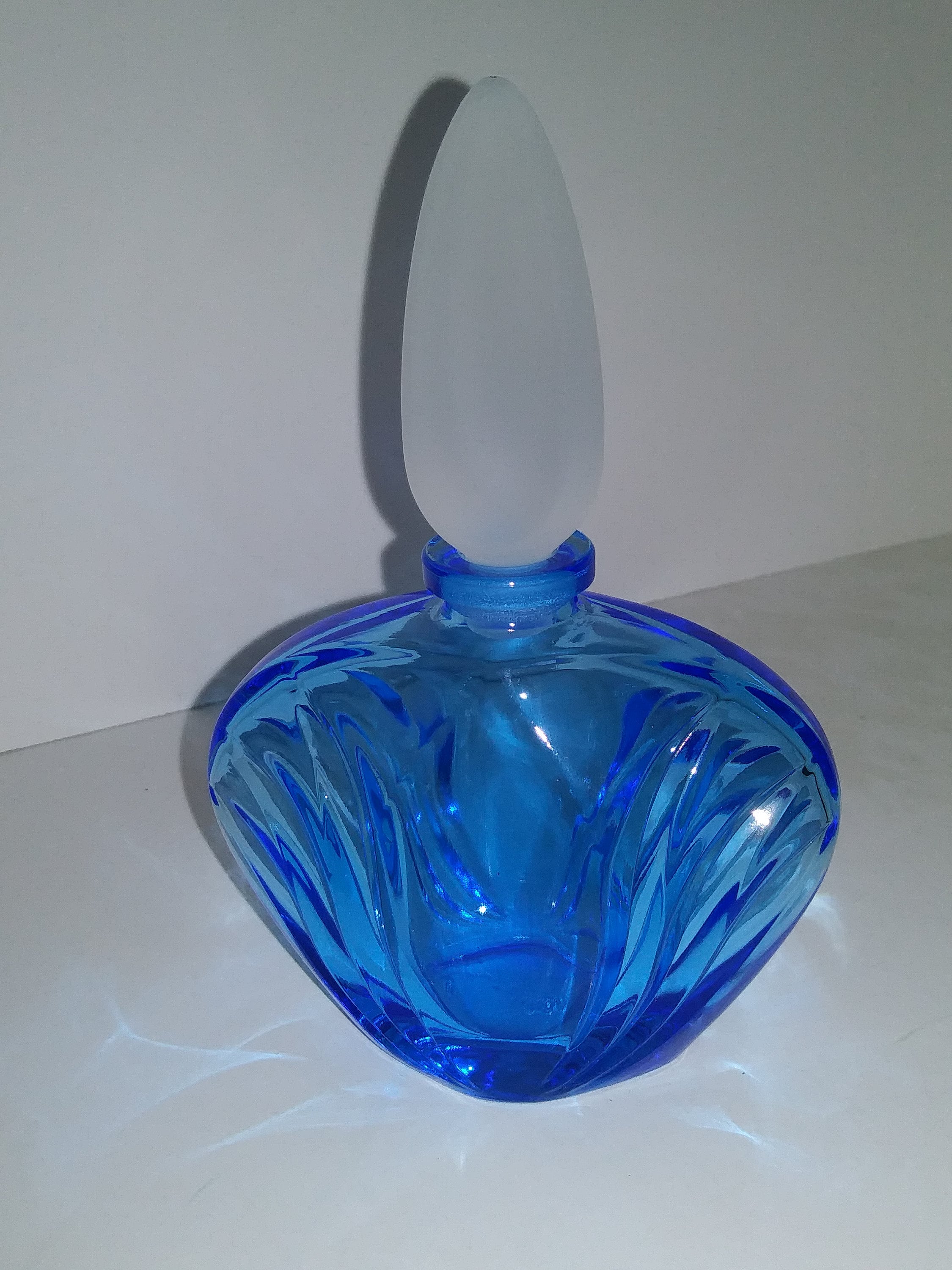 Vintage Avon Blue Perfume Bottle with Frosted Dabber Etsy