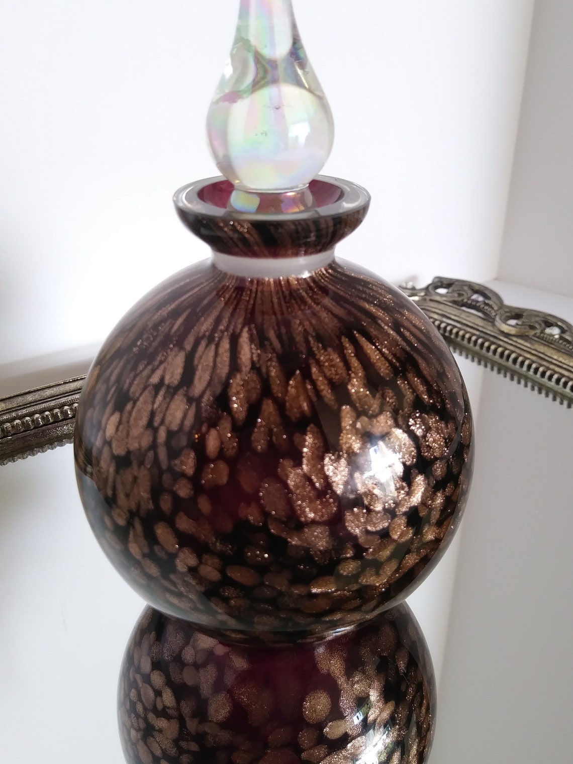 Vintage Rose Gold Sparkle Drip Perfume Bottle Etsy