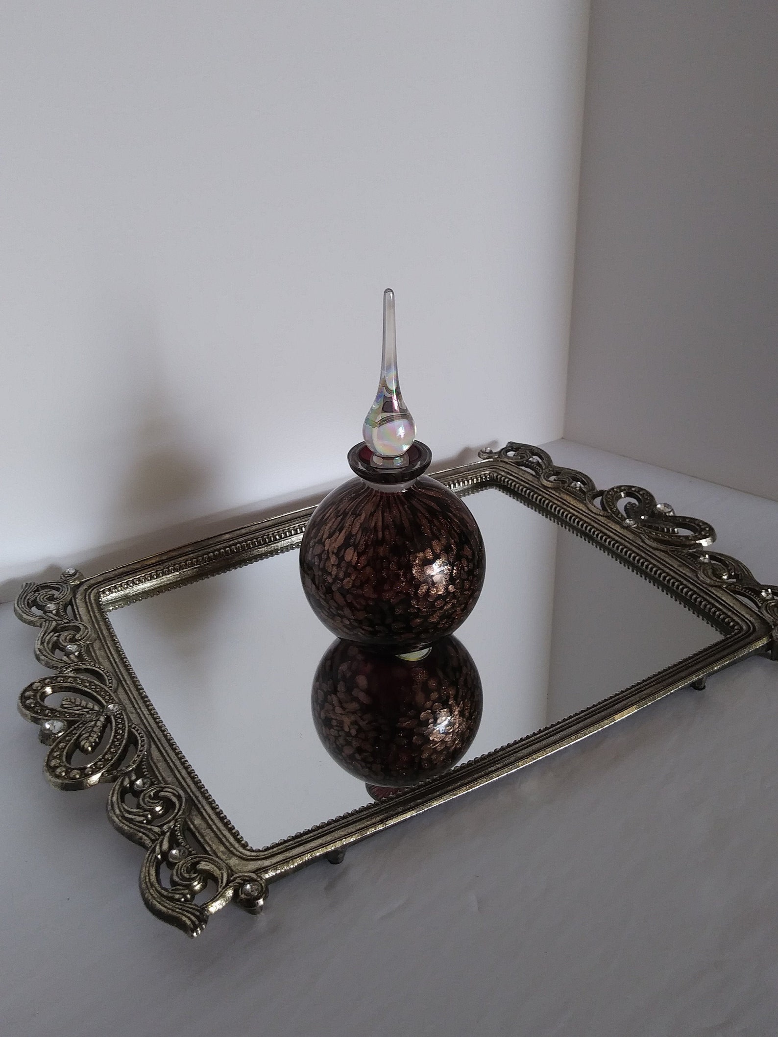 Vintage Rose Gold Sparkle Drip Perfume Bottle Etsy