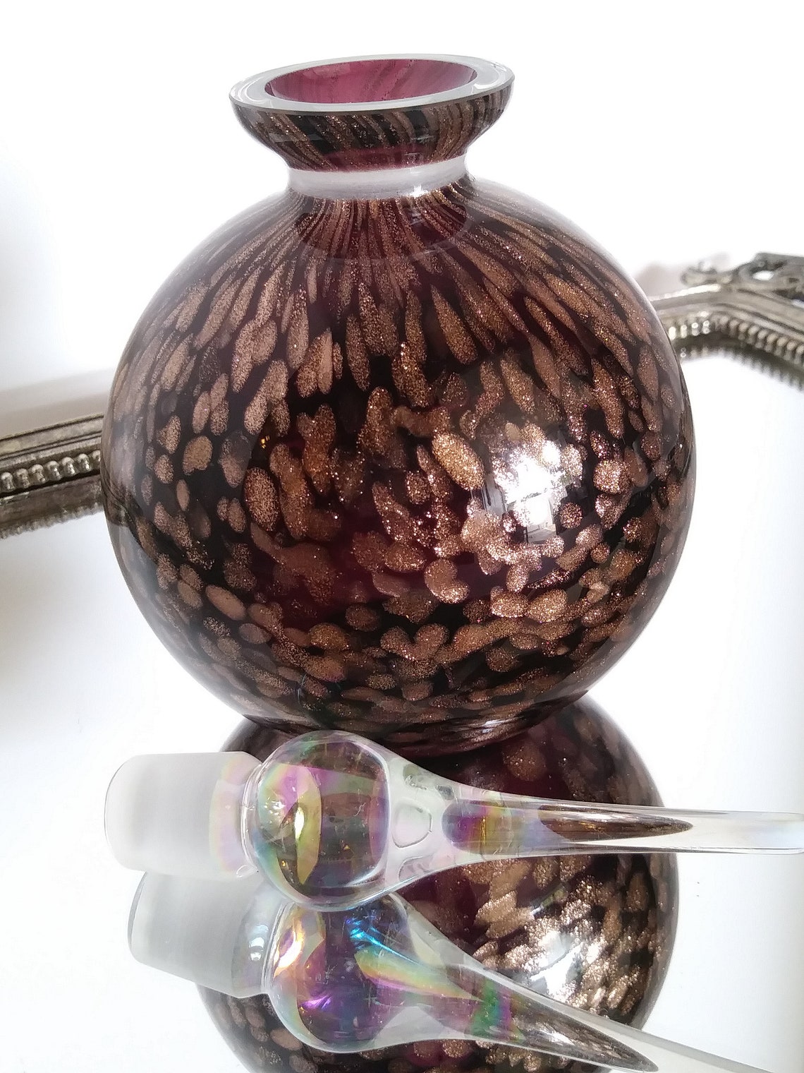 Vintage Rose Gold Sparkle Drip Perfume Bottle Etsy