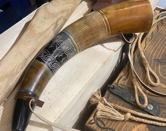 Blowing Horn, Carved Viking Horn