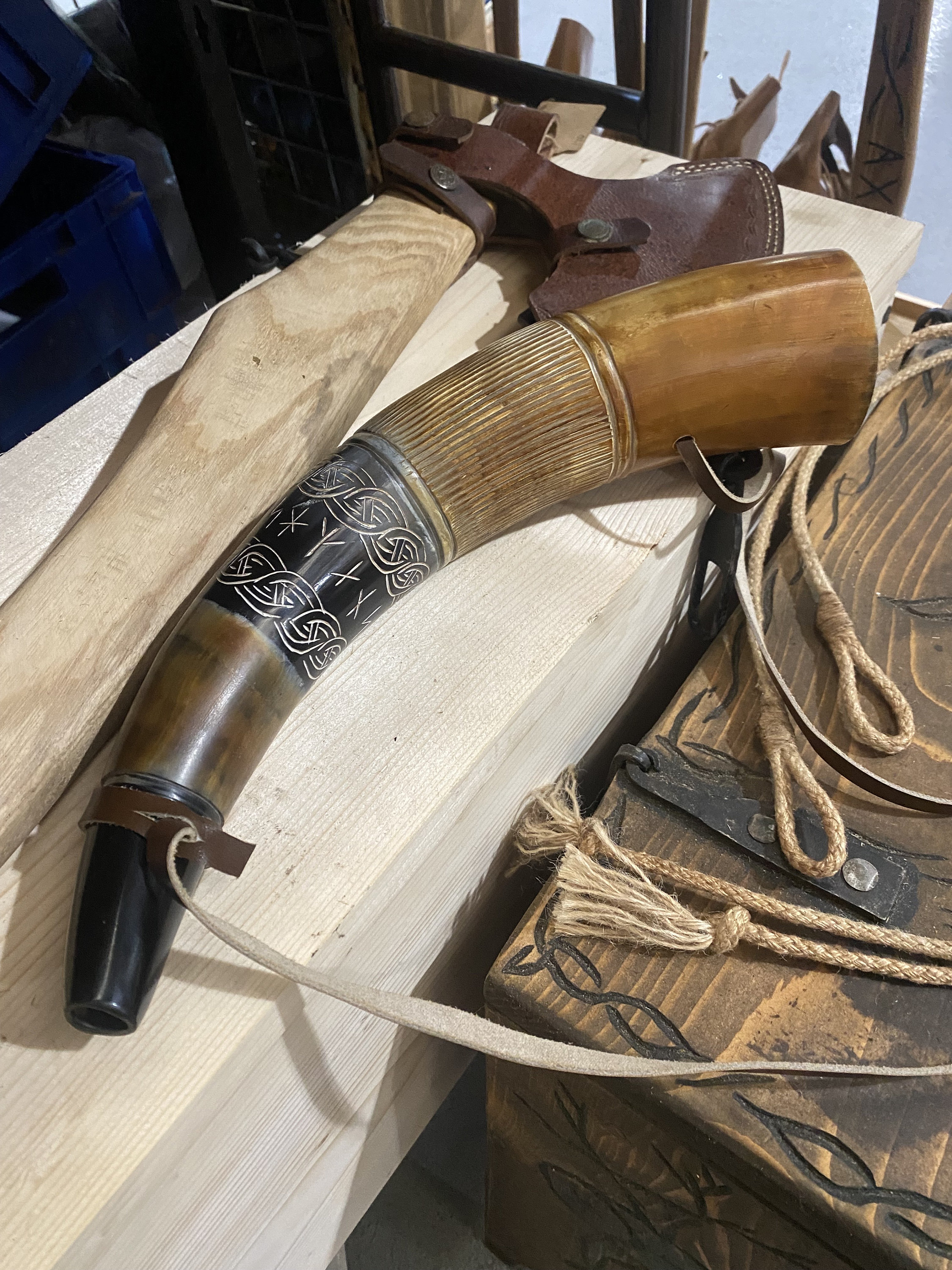 Blowing Horn, Carved Viking Horn
