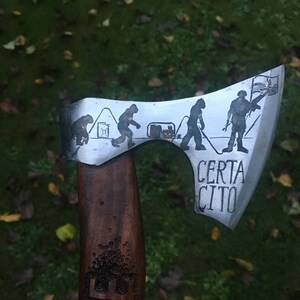 Hand Carved Viking Hatchet - The progression of the ED