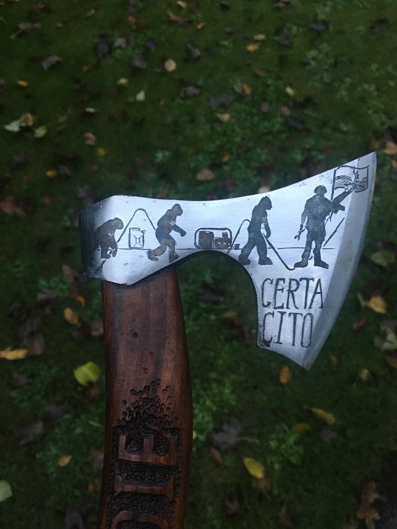 Hand Carved Viking Hatchet - The progression of the ED