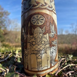 Odins Horn - Hand Carved Viking Drinking Horn Mug