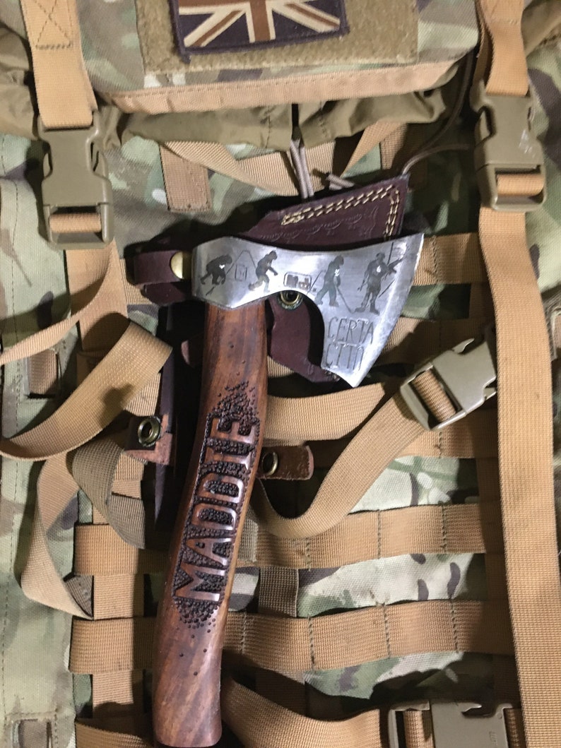 Hand Carved Viking Hatchet - Certa Cito, Royal Signals Leaving Gift