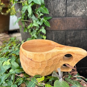 Kuksa, taza nórdica de madera - Abedul Grooves