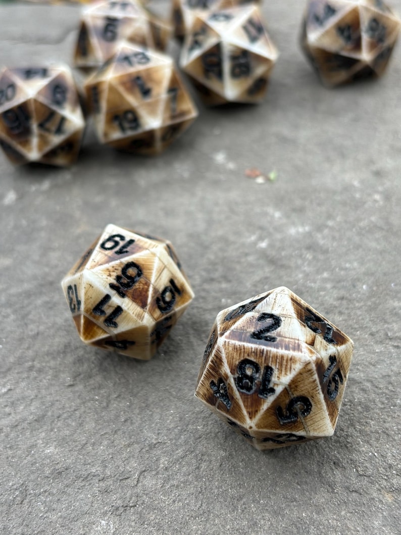 Bone D20 Die