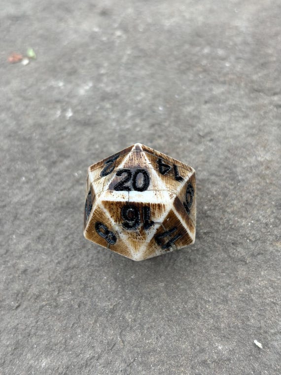 D20 Bone Dice: Real Oxen Bone, Hand Made