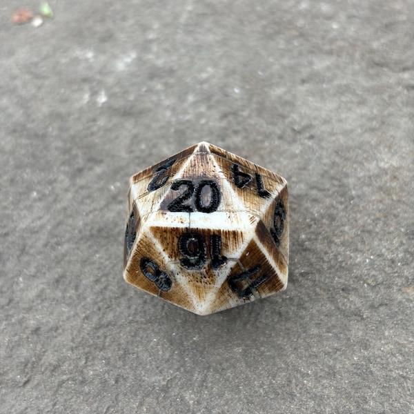 D20 Bone Dice: Real Oxen Bone, Hand Made