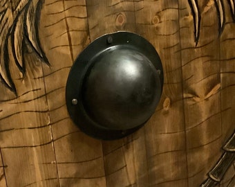 Jefe de escudo, listo para la batalla, vikingo, anglosajón o celta