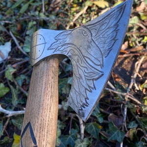 Hand Carved Viking Hatchet - Huginn