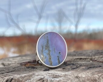 sterling silver Tumbled Heart Designs SALE Moss Agate Bolo Tie handmade antique tan braided leather one of a kind