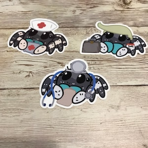 Career Jumping Spiders Stickers - Laminated sticker