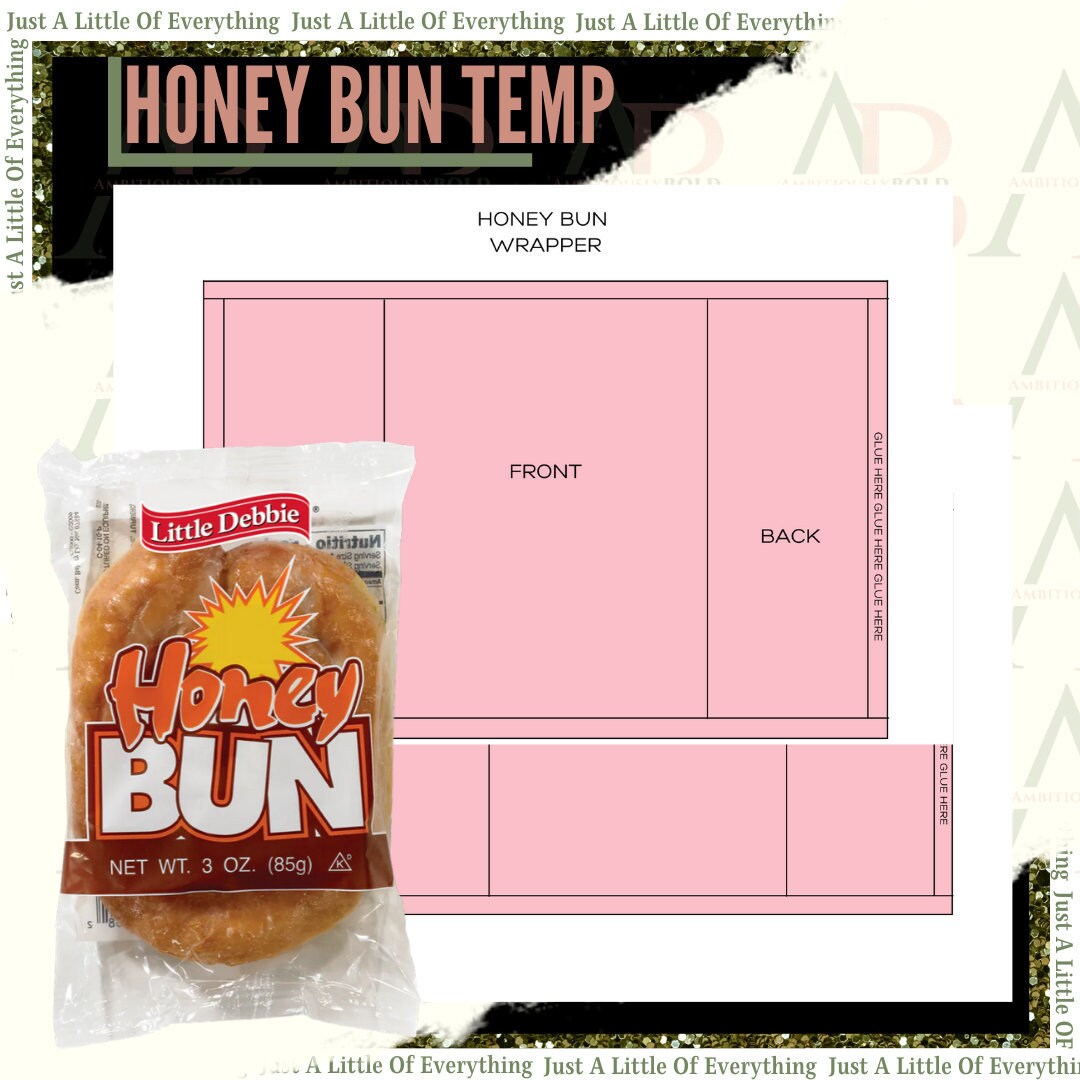 Honey Bun Template, Honey Bun Party Favors Etsy