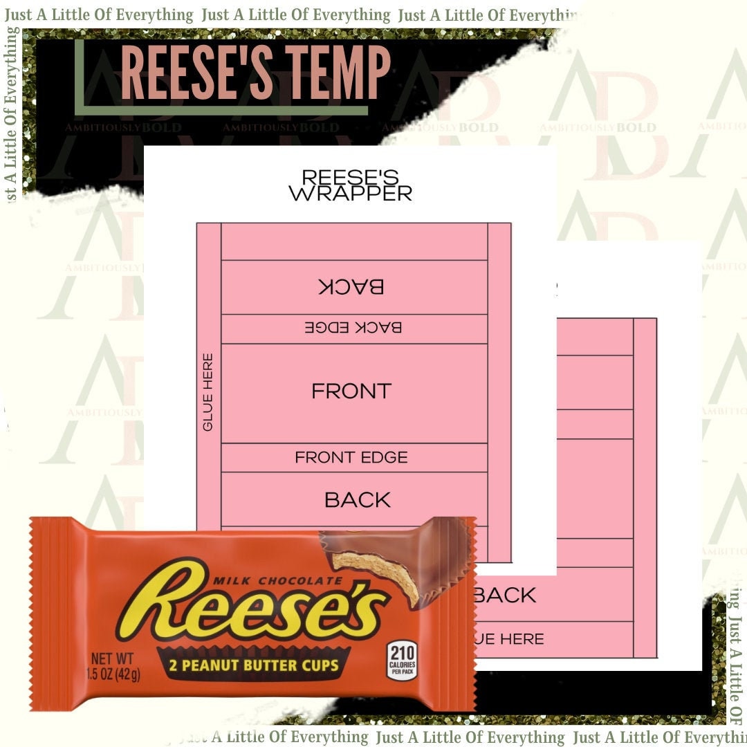 Reese's Wrapper Template Reese Template Party Favor Etsy