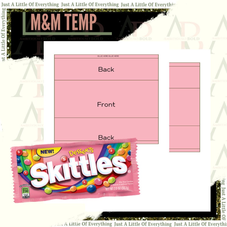 Download Skittles Wrapper Template Skittle Template Skittle Wrapper | Etsy