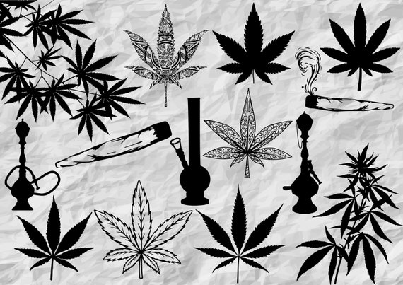 Download 14 Weed Svg Cut Filesinstant Download Weed Silhouettes Etsy