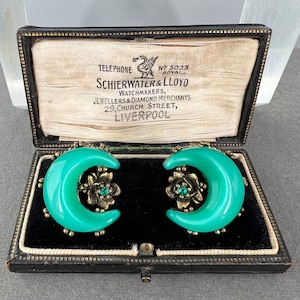 Pendientes vintage con clip que brillan en la luna imagen 1