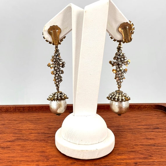 Early Miriam Haskell Earrings Encrusted Baroque B… - image 3