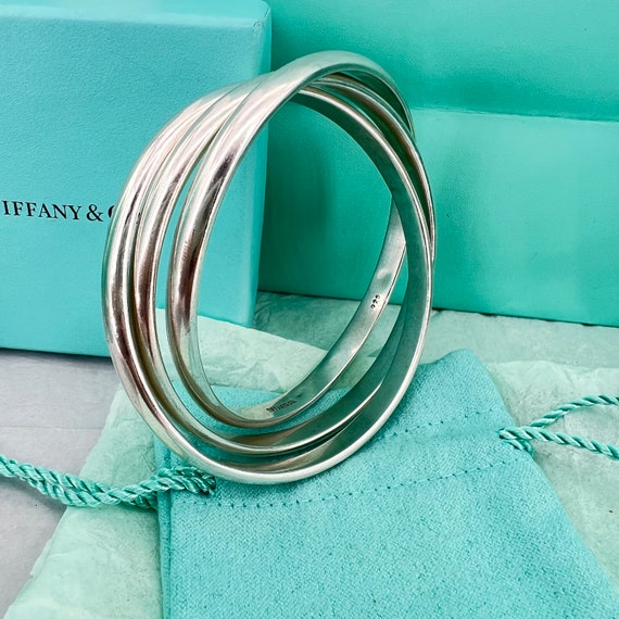 Tiffany & Co. Triple Sterling Bangle Rolling Interlocking - Etsy