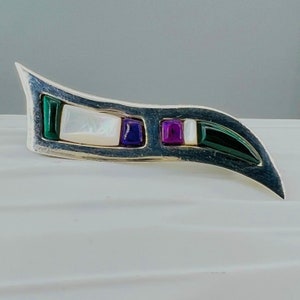 Jay King Brooch Inlaid Sterling DTR Pin image 1