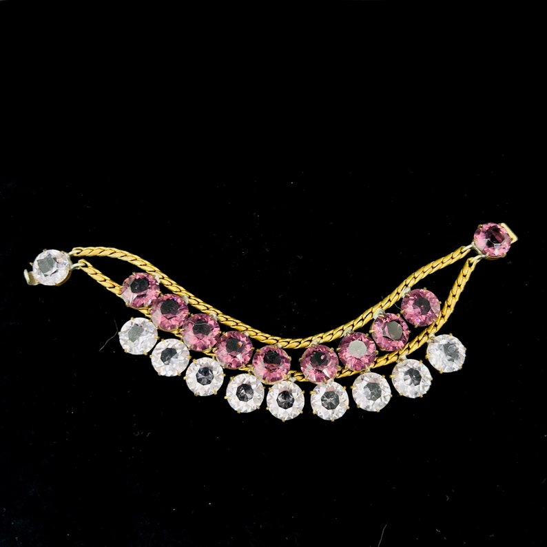 Art Deco Violet Bracelet Headlight Rhinestones Purple image 2