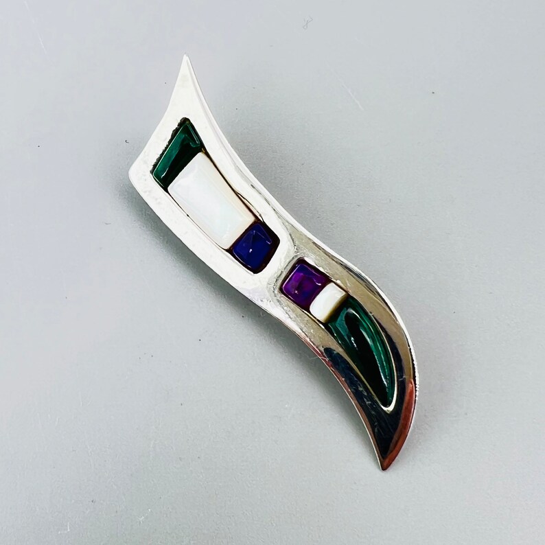 Jay King Brooch Inlaid Sterling DTR Pin image 5