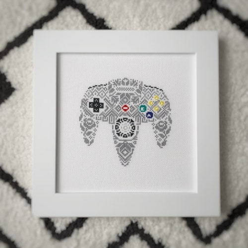 Switch Controller Cross Stitch Pattern Modern Nordic Pattern Etsy