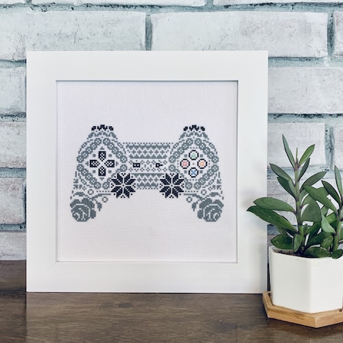 Modern Nordic Retro Console Controller Cross Stitch Pattern Etsy