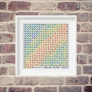 Temperature Square Dance, Lows and Highs, Location and Year, Cross Stitch Pattern, Instant Download, PDF